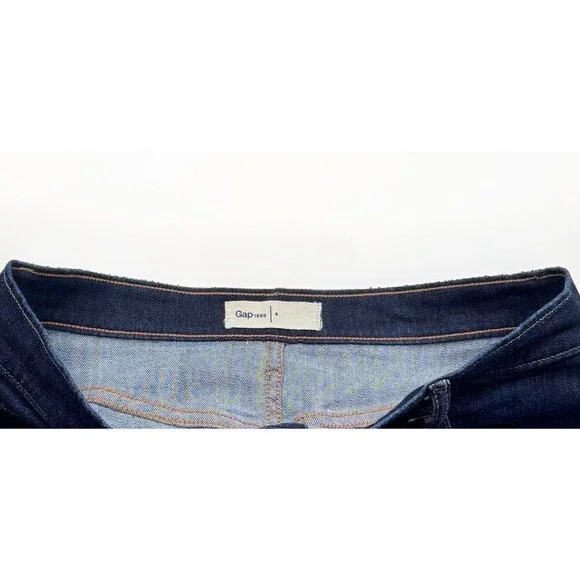 Gap Denim Skirt Womens 8 A Line Button Dark Blue Measures 30 x 18 - Picture 3 of 5
